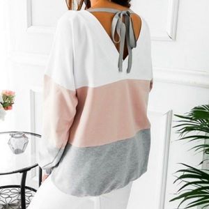 Lace Up Bandage Long Sleeve Sweatshirt
